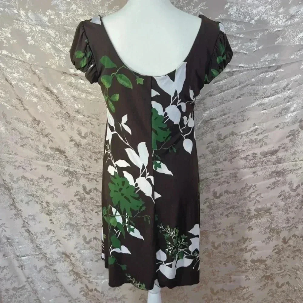 y2k Vintage Speechless Brown Babydoll Dress Leaf Pattern Size L - Picture 3 of 6